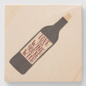 Liebe der Wein Sie sind mit Funny Steinuntersetzer (Vorderseite)