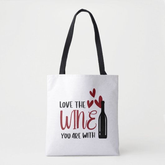 Liebe der Wein Sie sind mit Funny Tasche (Vorderseite)