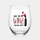Liebe der Wein Sie sind mit Funny Weinglas Ohne Stiel (Rückseite)