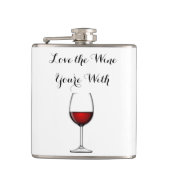 Liebe der Wein sind Sie mit Flachmann (Vorderseite)