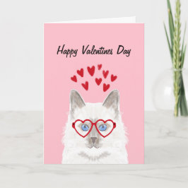 Liebe der weißen Katze Feiertagskarte