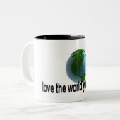 Liebe der Welt, mit der du zusammen bist Zweifarbige Tasse (Vorderseite Links)