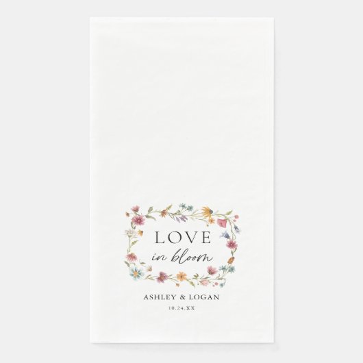 Liebe der Wildblume bei der Hochzeit Serviette (Vorderseite)