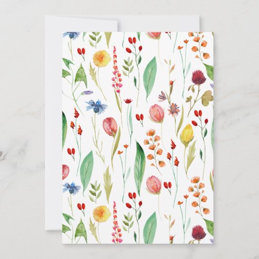 Liebe der Wildblume im hinteren Blendmuster Einladung (Rückseite)