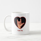 LIEBE DER ZEICHEN-SPRACHENi SIE HERZ, HAND Kaffeetasse (Links)
