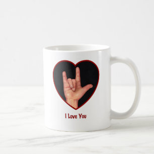 LIEBE DER ZEICHEN-SPRACHENi SIE HERZ, HAND Kaffeetasse