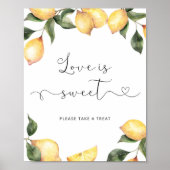 Liebe der Zitronen in Aquarellfarben ist Süßposter Poster (Vorne)