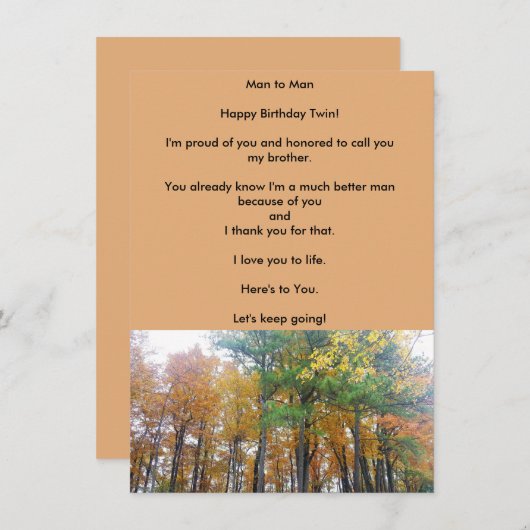 Liebe der Zwillingsbruder Geburtstagsfeier (Vorne/Hinten)