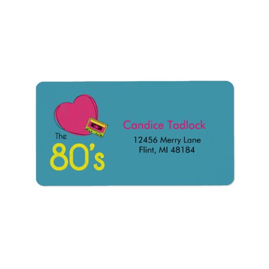 Liebe des 80er-Adresslabels Adressaufkleber (Vorne)