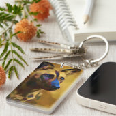 Liebe des Afrikanischen Wildhundes gestrichen Schlüsselanhänger (Vorderseite rechts)