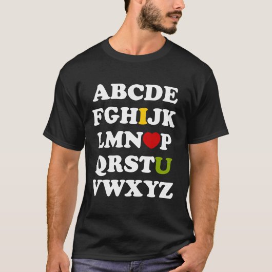 Liebe des Alphabet-I Sie dunkles T-Shirt (Vorderseite)