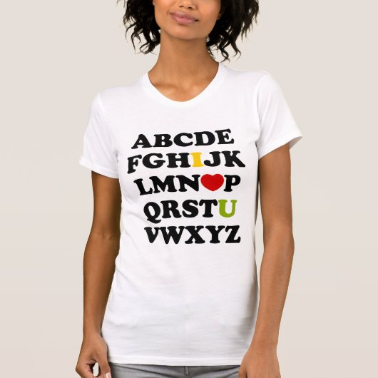 Liebe des Alphabet-I Sie weiße T-Shirt Frau (Vorderseite)