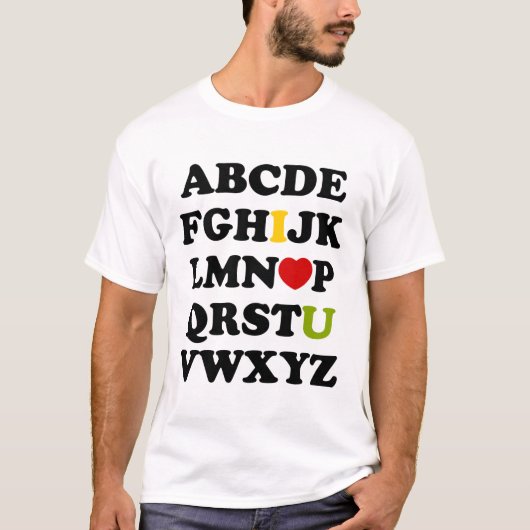 Liebe des Alphabet-I Sie weißer T-Shirt Mann (Vorderseite)