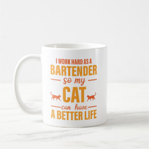 Liebe des Barkeepers für Katze Kaffeetasse