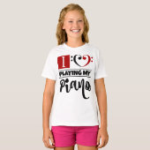 Liebe des Bassschlüssel-Herz-I, die mein Klavier T-Shirt (Vorne ganz)