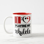 Liebe des Bassschlüssel-Herz-I, die meinen Ukulele Zweifarbige Tasse (Links)