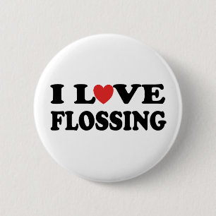 Liebe des Berufs-Zahnarzthelfer-I Flossing Button