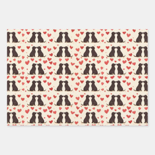 Liebe des Black Lab - Valentinins Hundeschwapper Geschenkpapier Set