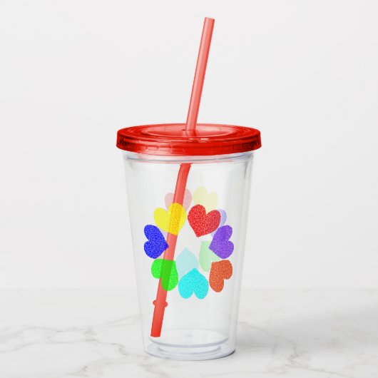 Liebe des Blumenbogens Acryltrinkbecher (Rückseite)