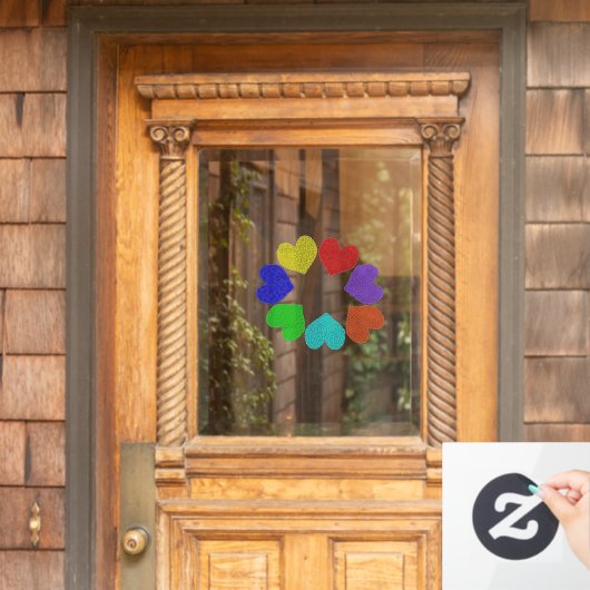 Liebe des Blumenbogens Fensteraufkleber (Haustür)