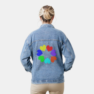 Liebe des Blumenbogens Jeansjacke