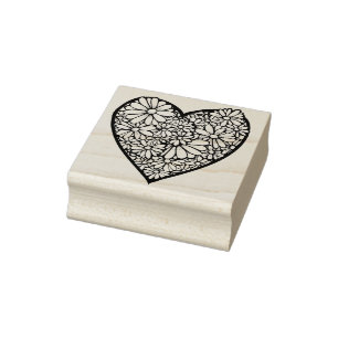 Liebe des Blumenherzes Gummistempel