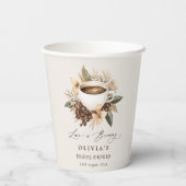 Liebe des Blumenkaffees ist Brautparty brauen Pappbecher (Rückseite)