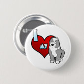 Liebe des Cartoon-I mein alter englischer Button (Vorne & Hinten)