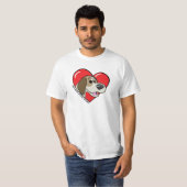 Liebe des Cartoon-I mein PBGV T-Shirt (Vorne ganz)