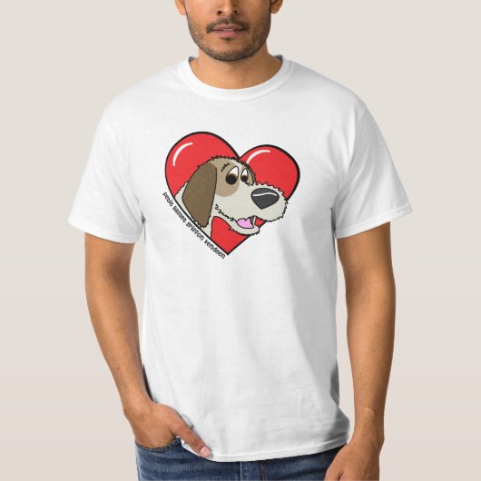Liebe des Cartoon-I mein PBGV T-Shirt (Vorderseite)