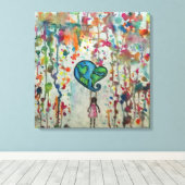 Liebe des Chaos erobern Abstrakte Canvas Print Leinwanddruck (Insitu (Holzboden))