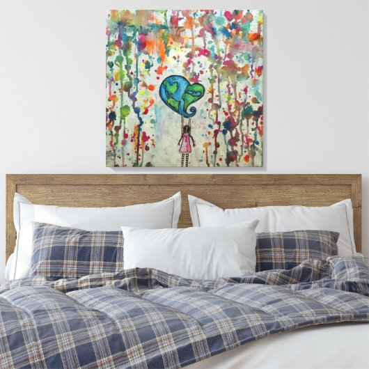 Liebe des Chaos erobern Abstrakte Canvas Print Leinwanddruck (Insitu (Schlafzimmer))