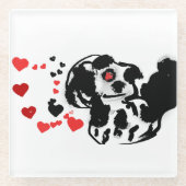 Liebe des Dalmatiners Glasuntersetzer (Vorderseite)