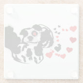 Liebe des Dalmatiners Glasuntersetzer (Rückseite)