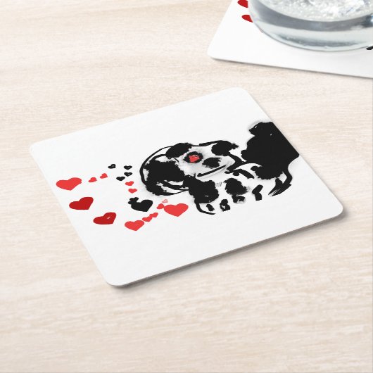 Liebe des Dalmatiners Rechteckiger Pappuntersetzer (angewinkelt)
