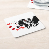 Liebe des Dalmatiners Rechteckiger Pappuntersetzer (angewinkelt)