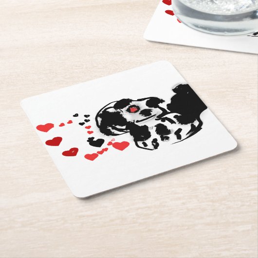 Liebe des Dalmatiners Rechteckiger Pappuntersetzer (angewinkelt)