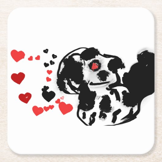 Liebe des Dalmatiners Rechteckiger Pappuntersetzer (Vorderseite)