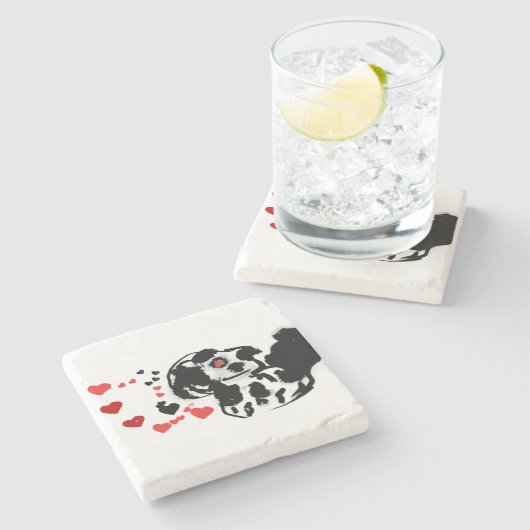 Liebe des Dalmatiners Steinuntersetzer (Seitenansicht)