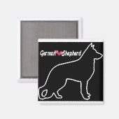 Liebe des deutschen Schäferhundes Magnet (Vorderseite/Rückseite)