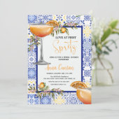 Liebe des ersten Brautparty von Spritz Mittelmeerr Einladung (Stehend Vorderseite)