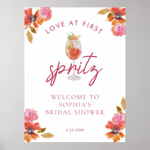 Liebe des ersten Spritz-Brautparty Begrüßungszeich Poster