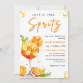 Liebe des ersten Spritz Cocktail Orange Brautparty Einladung (Vorderseite)