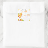 Liebe des ersten Spritz Cocktail Orange Brautparty Quadratischer Aufkleber (Tasche)