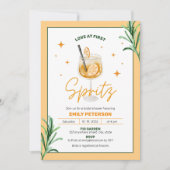 Liebe des ersten Spritz Cokctail Orange Brautparty Einladung (Vorderseite)