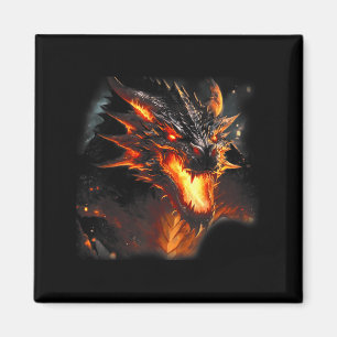 Liebe des Feuerdrachen Kopf Mythische Drache atmen Magnet
