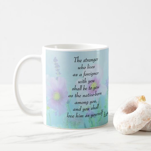 Liebe des Fremden als dich selbst, Leviticus19 Kaffeetasse (Mit Donut)