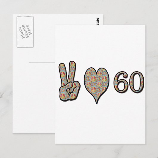 Liebe des Friedens 60 Postkarte (Vorne/Hinten)