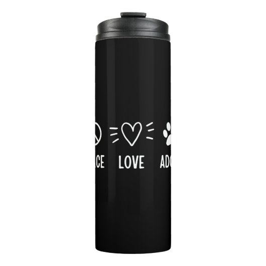 Liebe des Friedens Adoptiert Thermosbecher (Vorderseite)