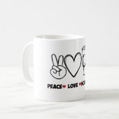 Liebe des Friedens Aufwertung Kaffeetasse (Vorderseite Links)